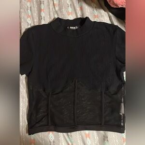 BLack mesh crop top